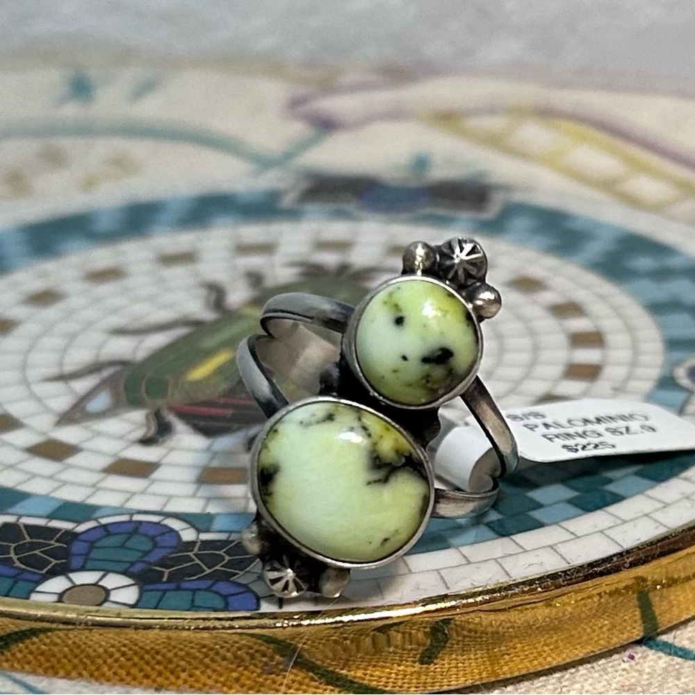 NWT Navajo Handmade Palomino Double stone Ring